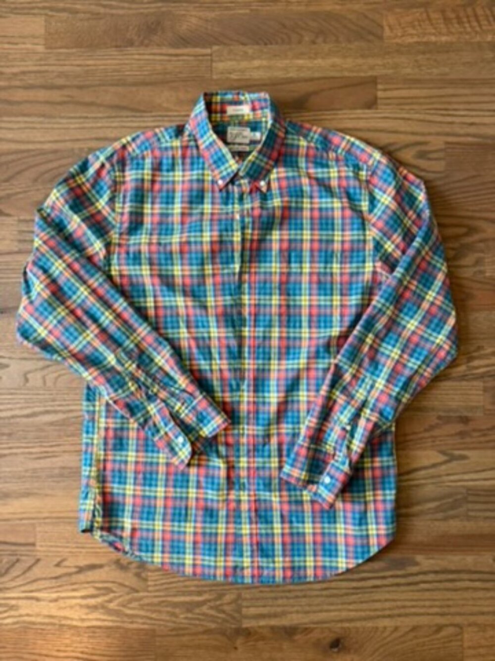 J.Crew Classic Fit Men’s Medium Multicolor Madras Plaid Button Down Shirt